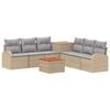 vidaXL Bankstel 8 st Beige en Licht Grijs Poly Rattan en Staal