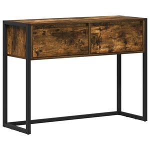 vidaXL Bijzettafel Rook Eik 100 x 36 x 75 cm Bewerkt hout