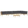 vidaXL 6-delige Loungeset pallet met kussens massief acaciahout