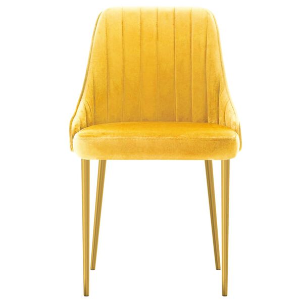 vidaXL Eetkamerstoelen 4 st fluweel geel