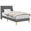 vidaXL Bedframe Effen met hoofdeinde Donkergrijs 90 x 200 cm Stof