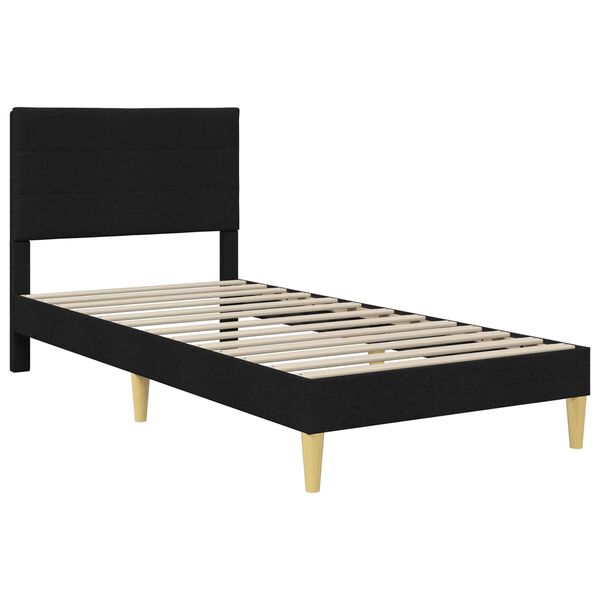 vidaXL Bedframe met hoofdeinde Zwart 90 x 190 cm Stof
