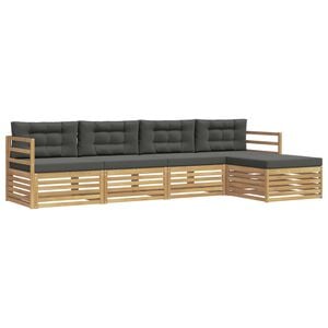 vidaXL Buiten bankenset 5 st Wit en antracietkleurig Polyester