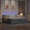 vidaXL Ottoman bed met matrassen en LED's 200x200cm stof lichtgrijs