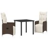 vidaXL Tuin eettafelset 3 st Bruin poly rattan