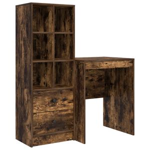 vidaXL Bureau Gerookt eiken 105,5 x 50 x 127 cm 2 st