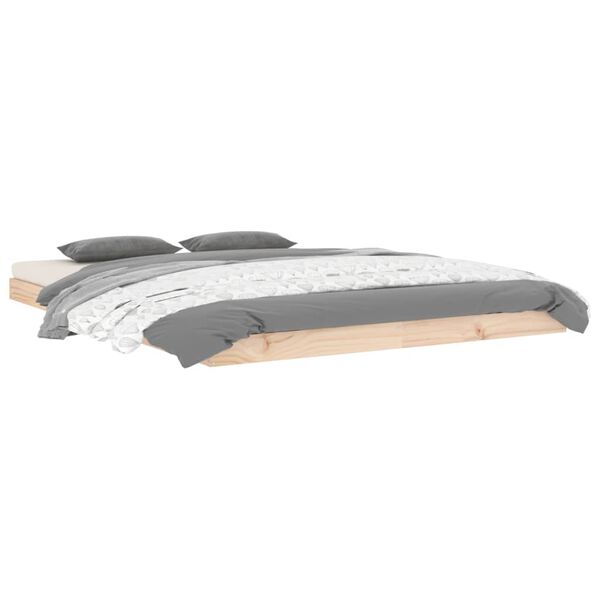 vidaXL Bedframe massief grenenhout 140x190 cm