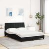 vidaXL Bed met matras "Hanko" stof zwart 140x190 cm