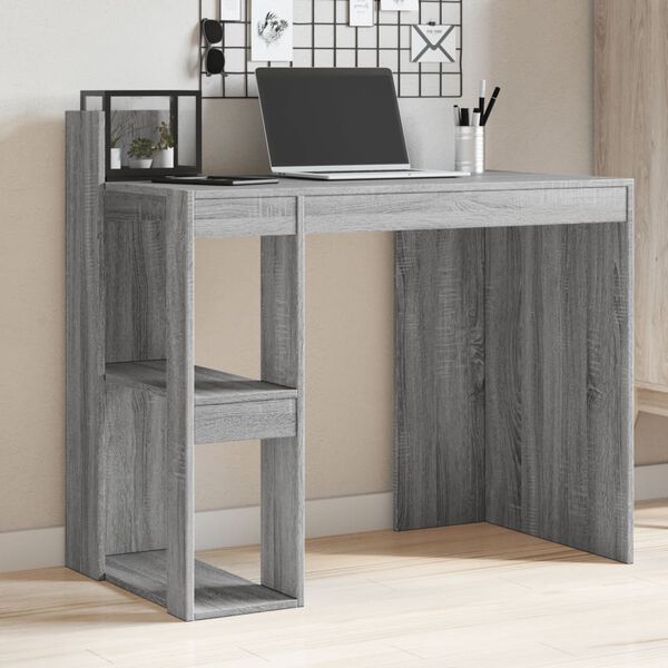 vidaXL Bureau 103,5x56,5x94 cm bewerkt hout grijs sonoma eikenkleurig
