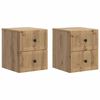 vidaXL Wandbeugel Bedkast 2 pcs Artisanaal eiken 33 x 34,5 x 40 cm
