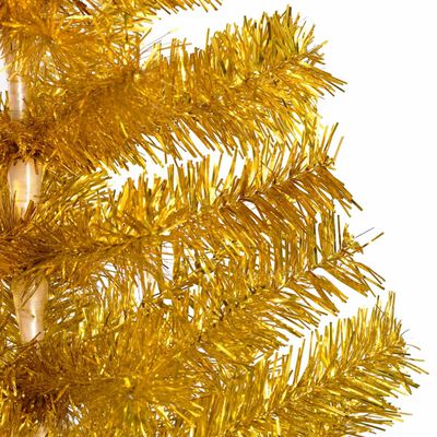 vidaXL Kunstkerstboom met verlichting standaard 120 cm PET goudkleurig