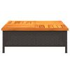 vidaXL Tuintafel 70x70x25 cm poly rattan en acaciahout zwart
