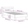 vidaXL Bedframe met hoofdbord zonder matras sonoma eiken 75x190 cm