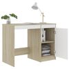 vidaXL Bureau 100x50x76 cm bewerkt hout wit en sonoma eikenkleurig