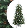 vidaXL Kunstkerstboom met kerstbal 150 cm 150 LED's Warmwit PE & PVC