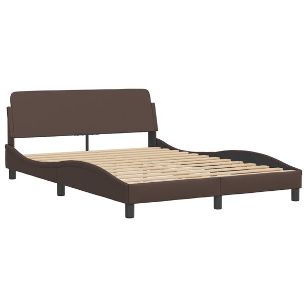 vidaXL Bed met matras "Dover" kunstleer bruin 140x190 cm