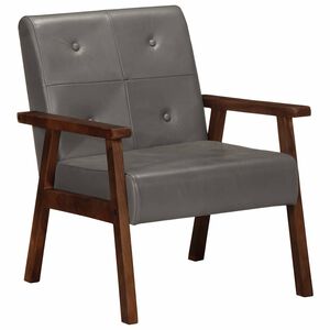 vidaXL Fauteuil echt leer grijs