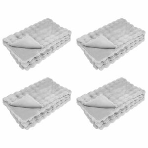 vidaXL Antislip deken van imitatie konijnenbont Olite 4 st Grijs