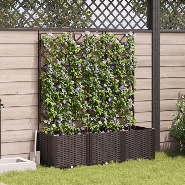 vidaXL Tuin Bloempot 3 pcs Bruin 120 x 40 x 143 cm Staal