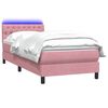 vidaXL Boxspring met matras en LED fluweel roze 80x210 cm