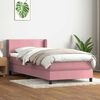 vidaXL Boxspring met matras fluweel roze 100x220 cm