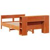 vidaXL Bed met boekenkast zonder matras grenenhout wasbruin 140x190 cm