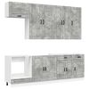 vidaXL Keukenblok PORTO 8 pcs Betongrijs Bewerkt hout