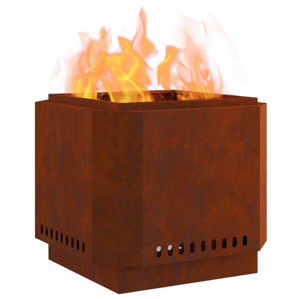 vidaXL Rookloze Vuurschaal Bruin 58 x 58 x 51 cm Cortenstaal
