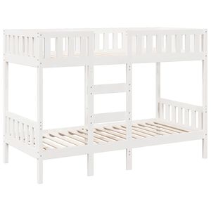 vidaXL Stapelbed 90x190 cm massief grenenhout wit