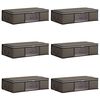 vidaXL Opbergdoos met Transparante Zijraam 6 pcs Grijs 70 x 40 x 18 cm