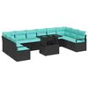 vidaXL Tuin Sofa Set 11 st 10-Aantal zitplaatsen Zwart en Blauw