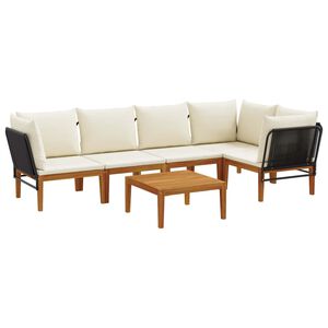vidaXL 6 st Massief acaciahout & touw Naturel