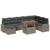 vidaXL Tuinbankenset 9 st Grijs poly rattan