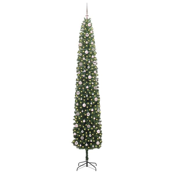 vidaXL Kunstkerstboom Groen 270 cm PVC en Staal en Kunststof