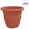 vidaXL Ronde Bloempot 24 st Baksteenrood &Oslash; 22 x 18 cm Kunststof