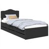 vidaXL Bedframe met lade met opslag Zwart 75 x 190 cm Ingenieurshout