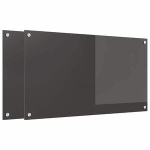 vidaXL Keuken Achterwand 2 pcs Donkergrijs 90 x 50 cm gehard glas