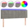 vidaXL Hoofdbord LED 144x5x78/88 cm fluweel lichtgrijs