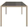 vidaXL Tuin Eettafel Beige 250 x 100 x 75 cm poly rattan