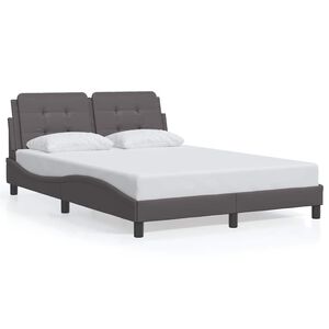 vidaXL Bedframe zonder matras "Zadar" kunstleer grijs 120x200 cm