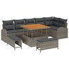 vidaXL Tuin Sofa Set met kussen 9 pcs Grijs Poly riet