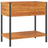 vidaXL Plantenbak met schap 80x45x80 cm massief acaciahout en staal