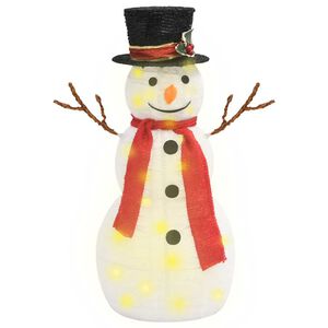 vidaXL Decoratieve sneeuwpop LED 60 cm luxe stof