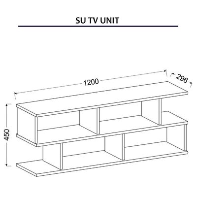 Homemania Tv-meubel Su 120x29,6x45 cm wit