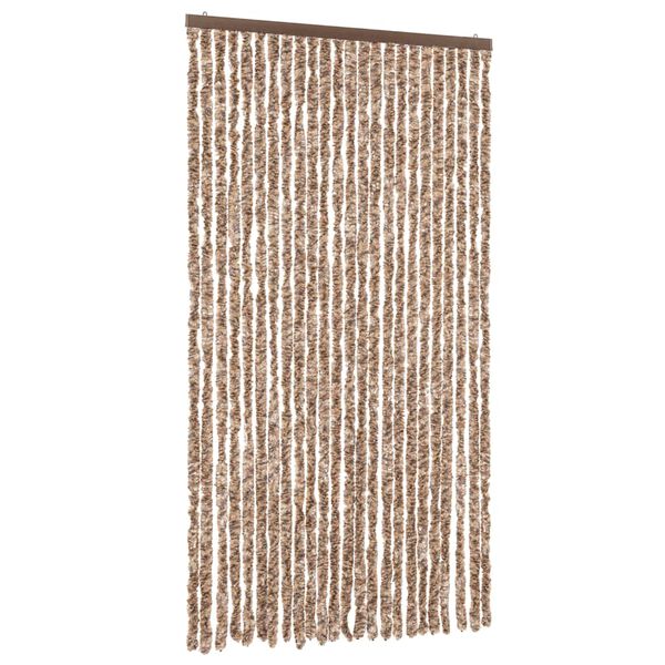 vidaXL Vliegengordijn 100x230 cm chenille beige en donkerbruin