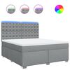 vidaXL Boxspring met matras stof lichtgrijs 180x200 cm