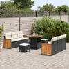 vidaXL Tuinbankenset met kussen 11 pcs Zwart en Cr&egrave;me poly rattan