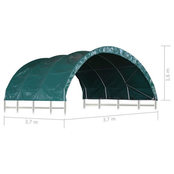 vidaXL Veetentdoek 3,7x3,7 m PVC donkergroen