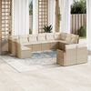 vidaXL 12-delige Loungeset met kussens poly rattan beige
