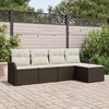 vidaXL Tuin Sofa Set met kussen met opslag 5 pcs Bruin Poly riet